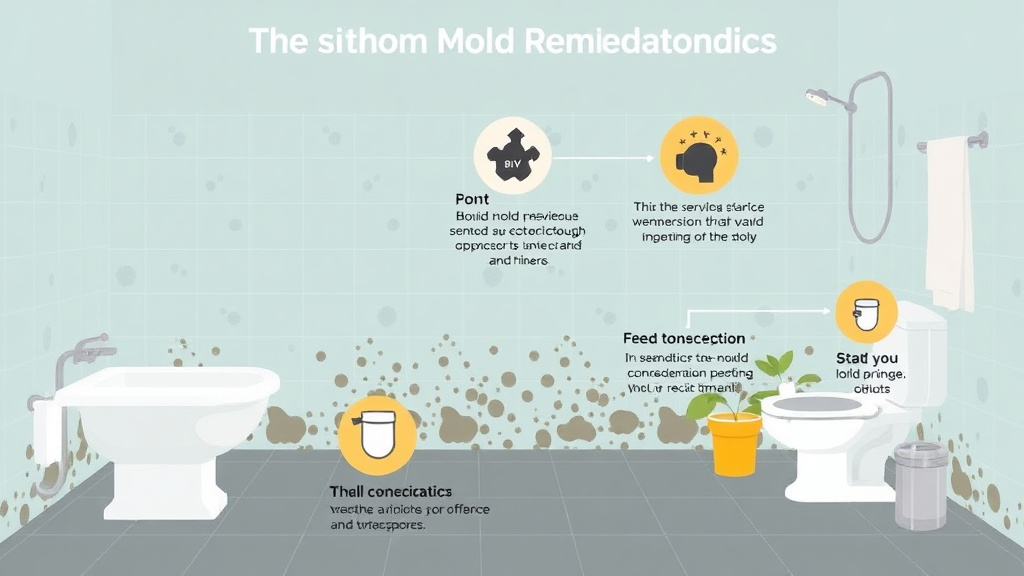 Visual guide for practical steps in bathroom mold remediation guide