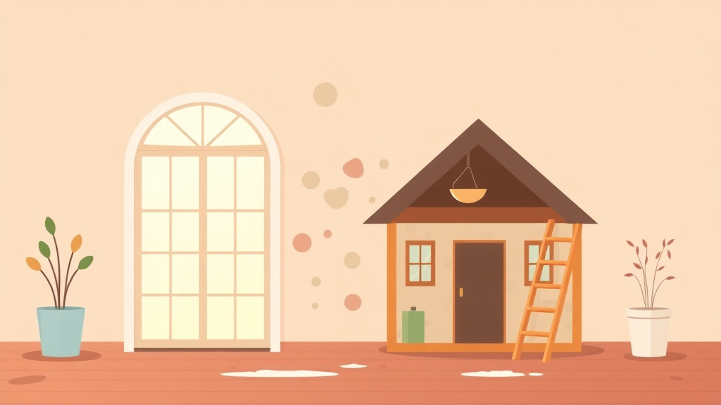 Illustration showing key concepts related to mold remediation before selling a rental property