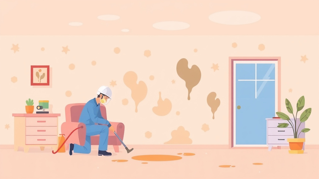 Illustration showing key concepts related to mold remediation case studies for landlords