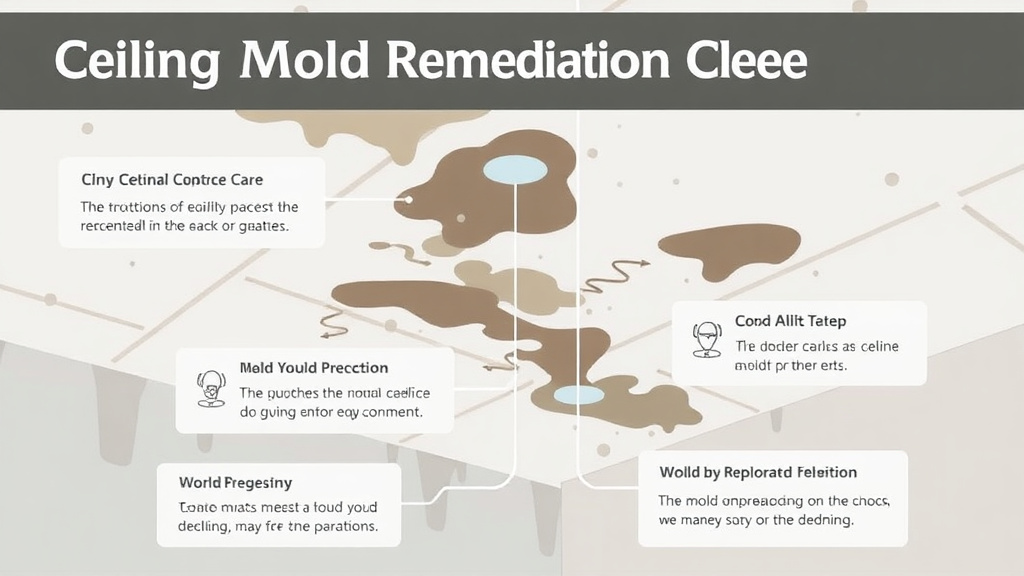 Visual guide for practical steps in ceiling mold remediation guide