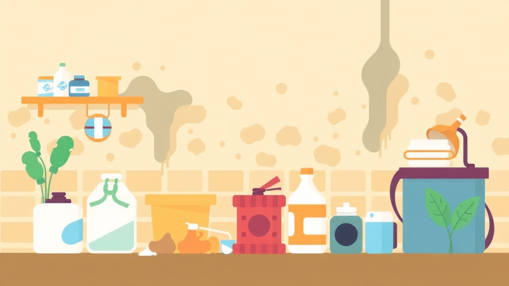 Illustration showing key concepts related to mold remediation cleanup products guide