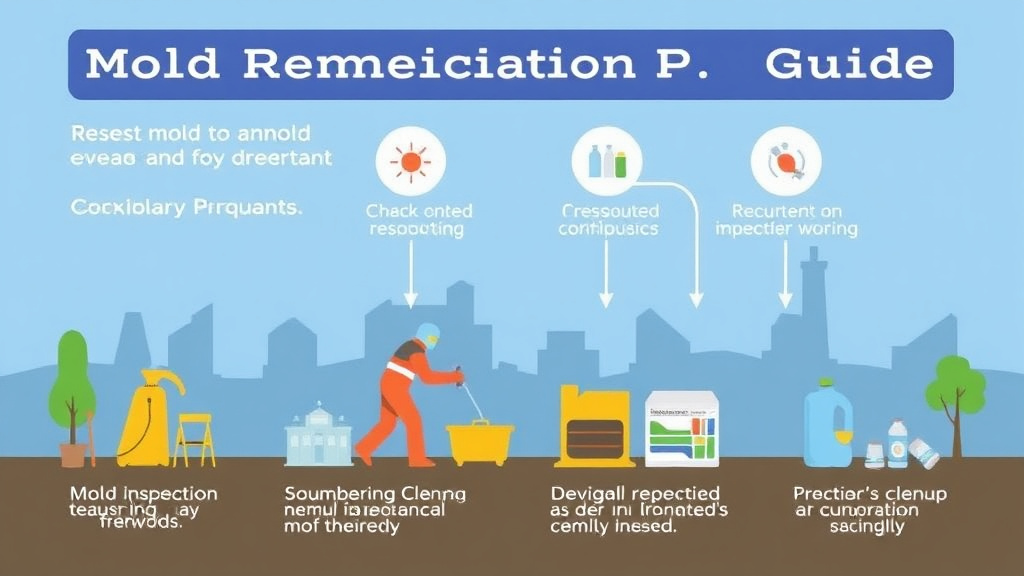 Visual guide for practical steps in mold remediation cleanup products guide