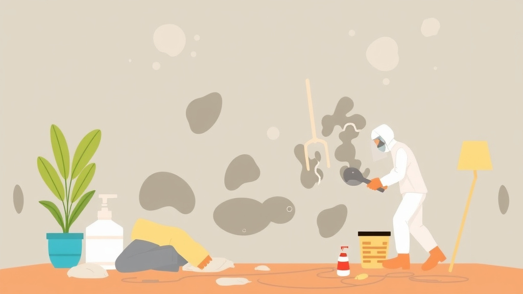 Illustration showing key concepts related to mold remediation containment procedures