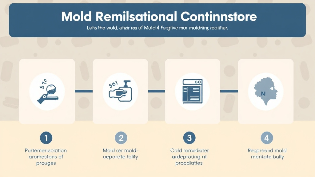 Visual guide for practical steps in mold remediation containment procedures