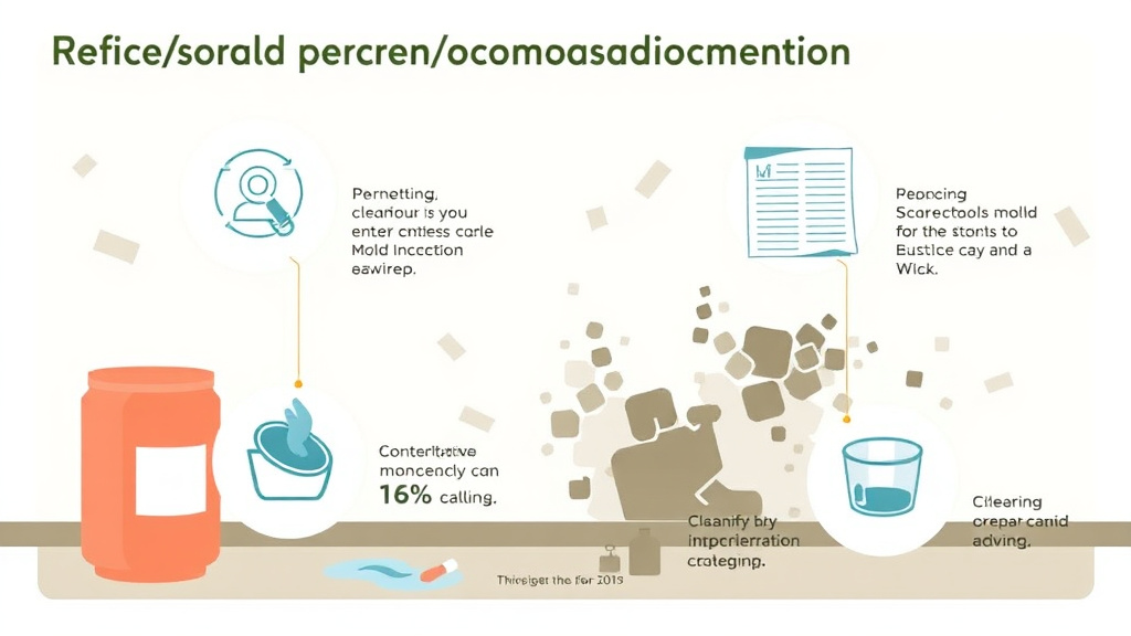 Visual guide for practical steps in contents cleaning during mold remediation
