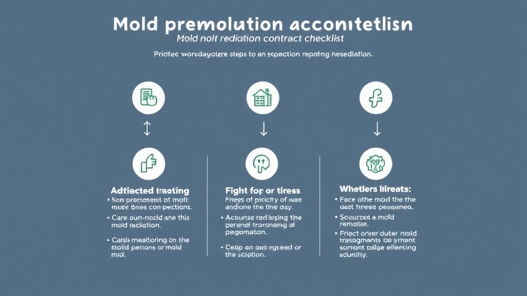 Visual guide for practical steps in mold remediation contract checklist
