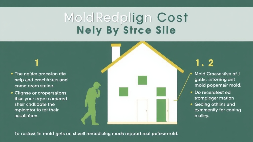 Visual guide for practical steps in mold remediation cost estimates by project size