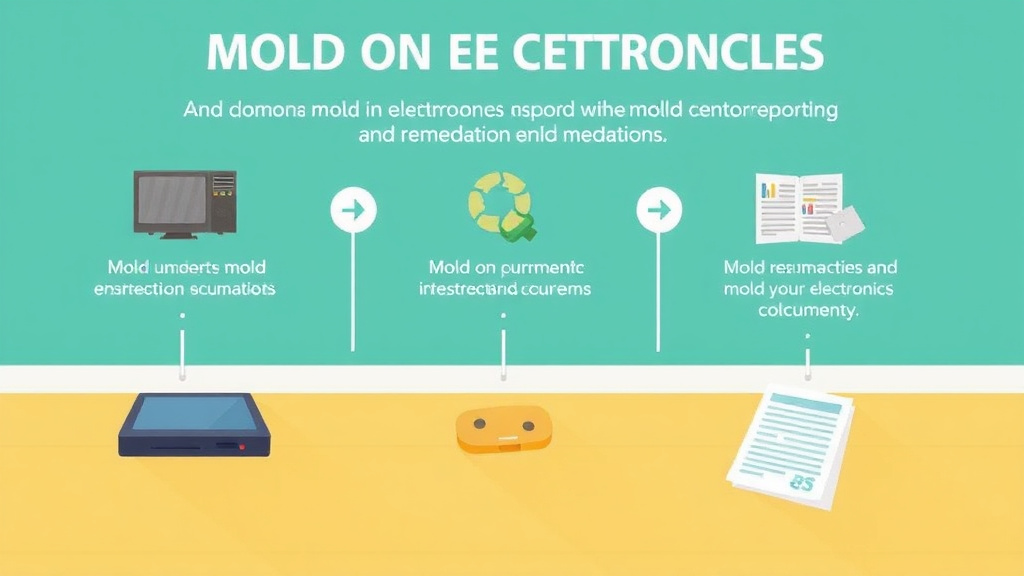 Visual guide for practical steps in mold on electronics and documents