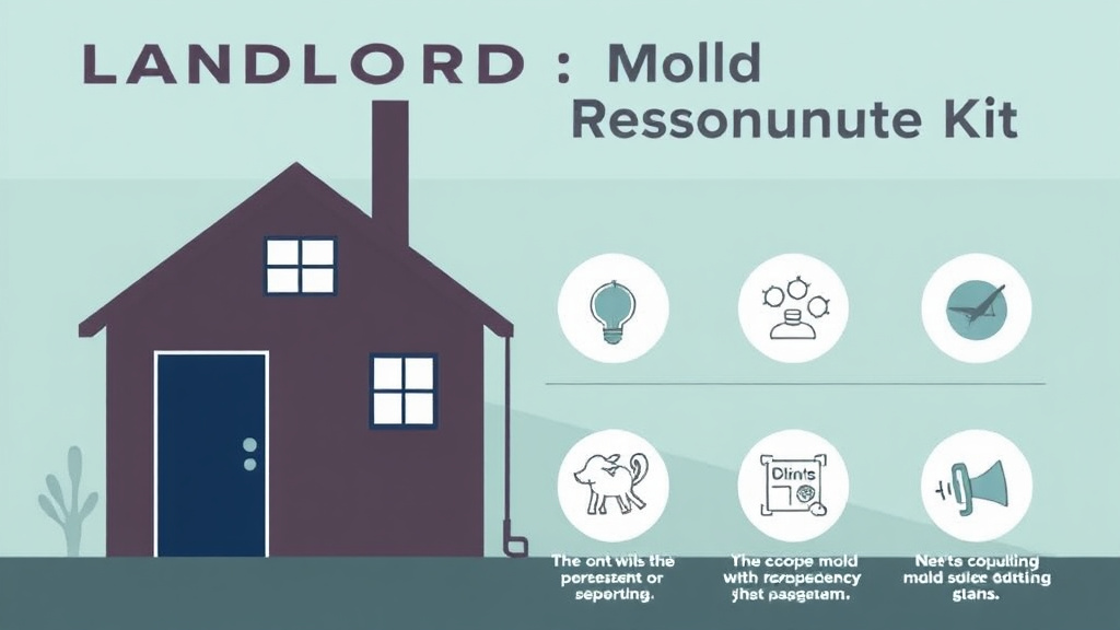 Visual guide for practical steps in landlord mold emergency response kit