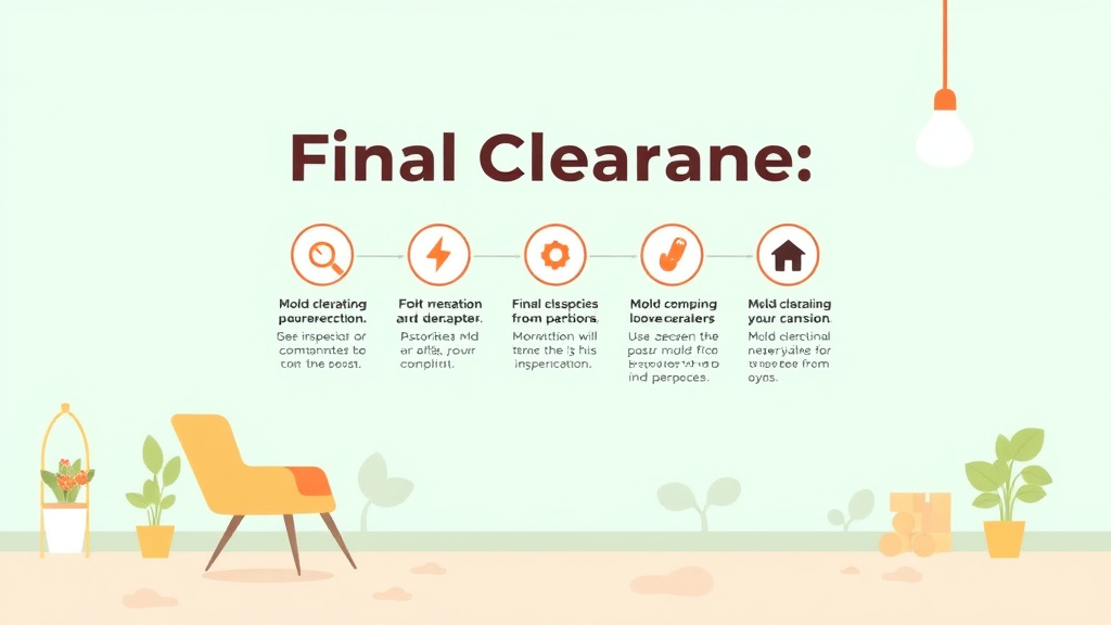 Illustration showing key concepts related to final clearance process for mold remediation