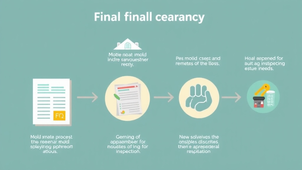 Visual guide for practical steps in final clearance process for mold remediation