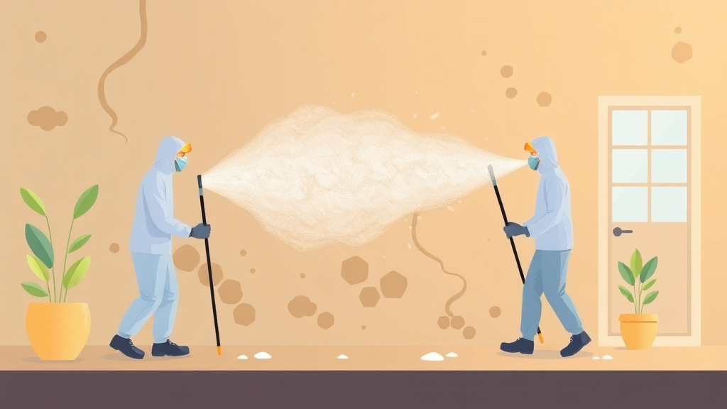 Illustration showing key concepts related to mold fogging and misting treatments