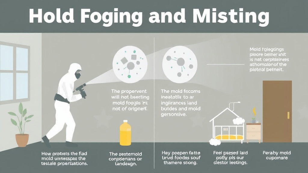 Visual guide for practical steps in mold fogging and misting treatments
