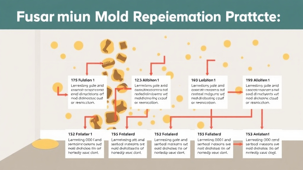 Visual guide for practical steps in fusarium mold remediation in rentals