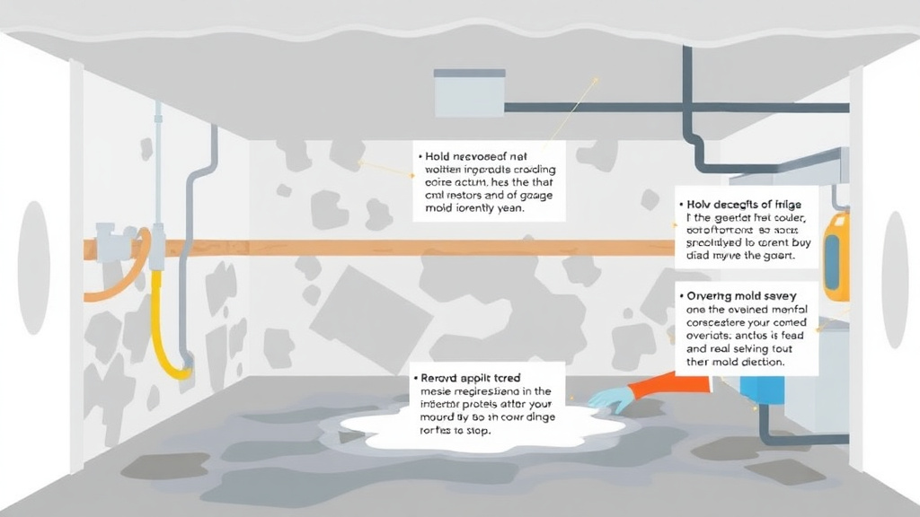 Visual guide for practical steps in garage mold remediation guide