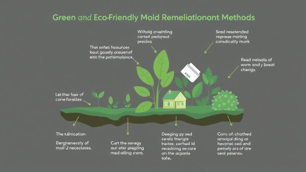Visual guide for practical steps in green and eco-friendly mold remediation methods