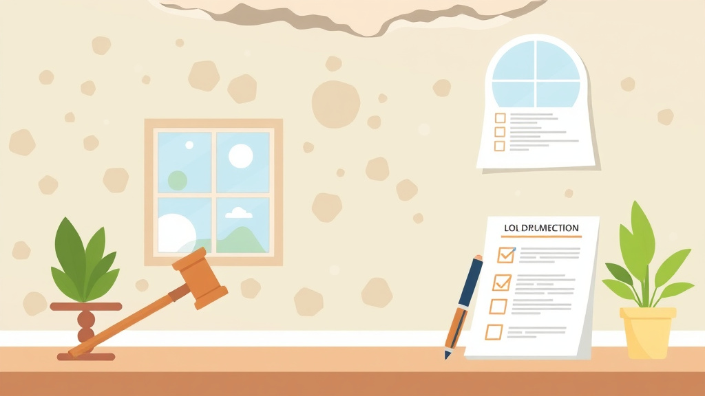 Illustration showing key concepts related to legal documentation for mold remediation
