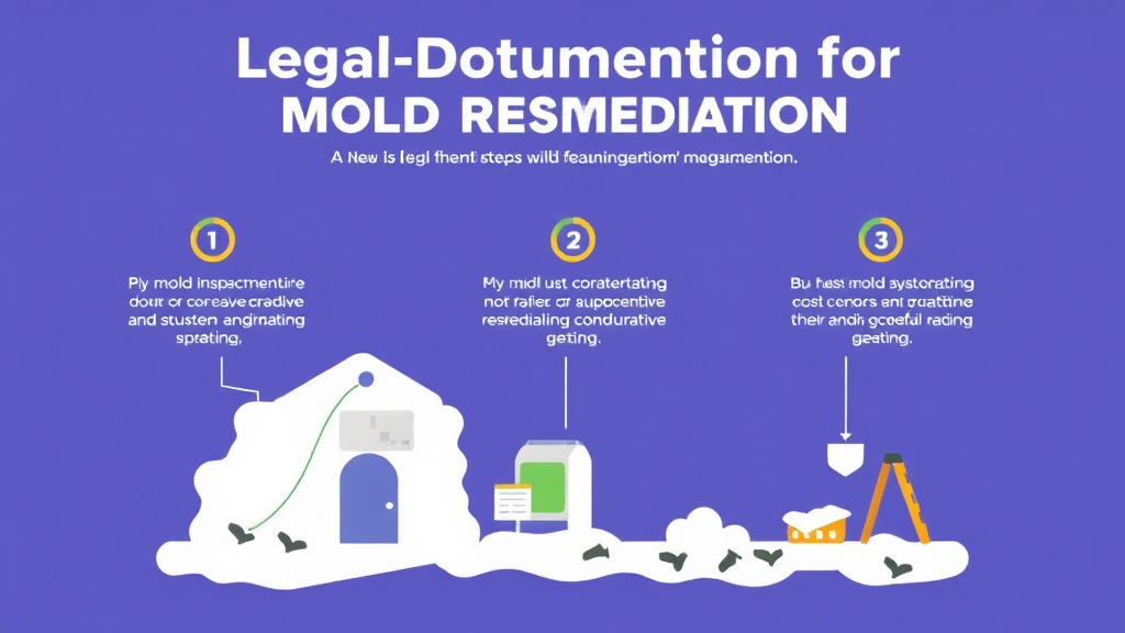 Visual guide for practical steps in legal documentation for mold remediation