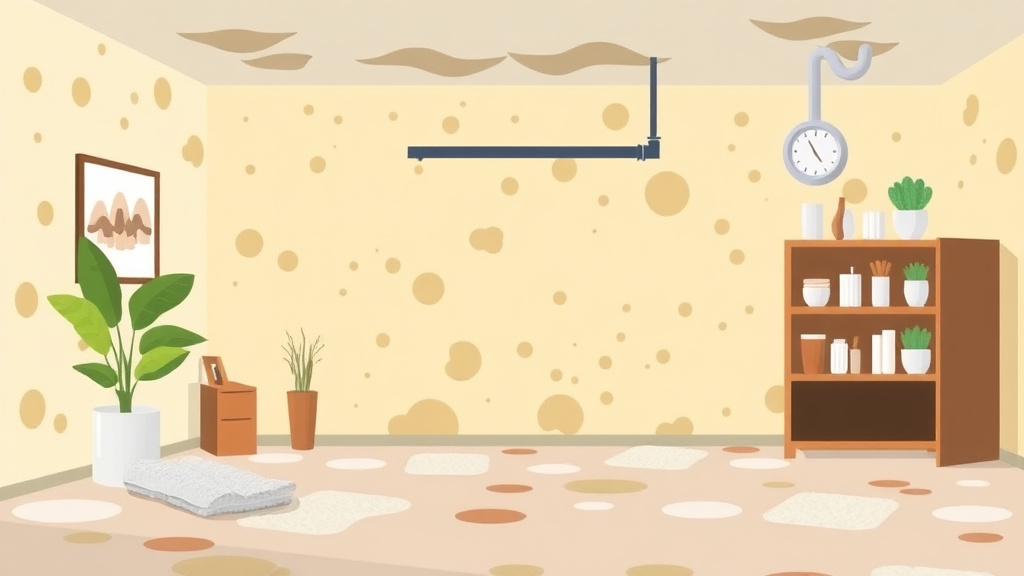 Illustration showing key concepts related to medium area mold remediation protocol (10-100 sq ft)