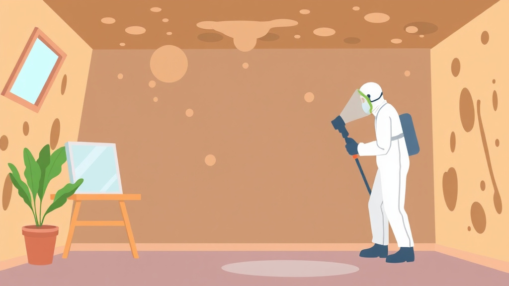 Illustration showing key concepts related to ozone treatment for mold: does it work