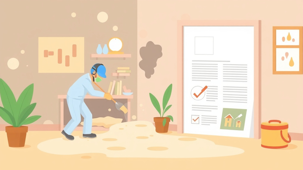 Illustration showing key concepts related to penicillium mold remediation in rentals