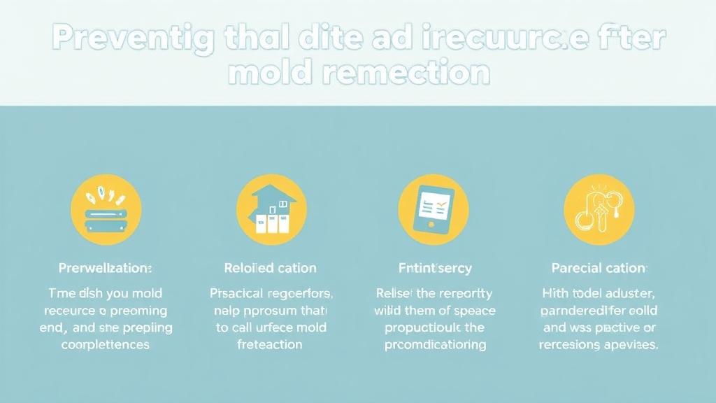 Visual guide for practical steps in preventing mold recurrence after remediation