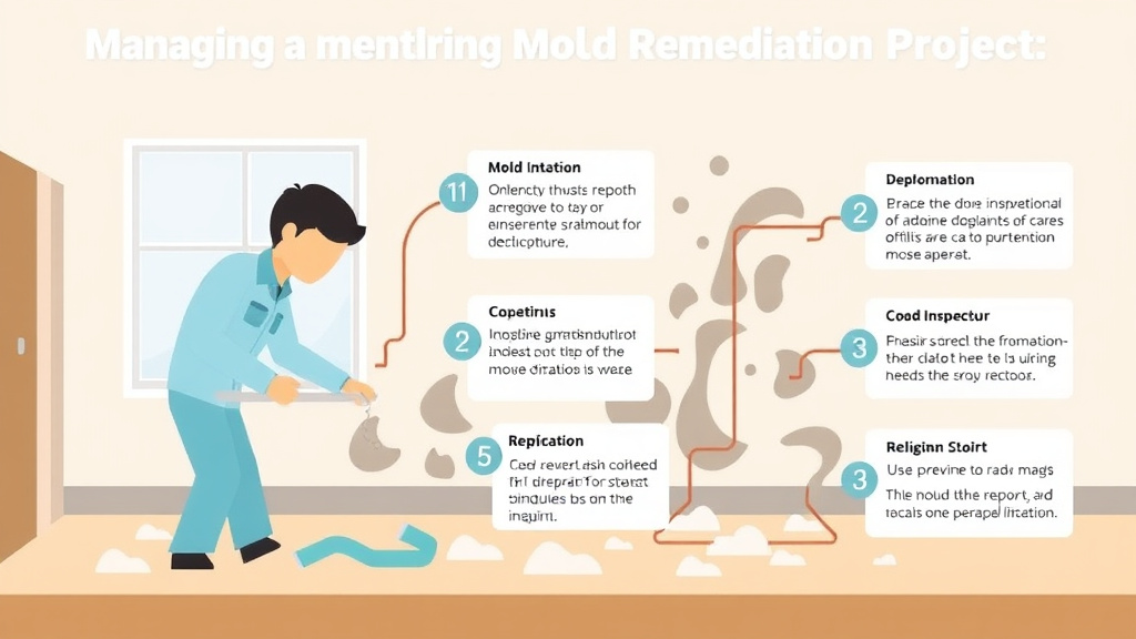 Visual guide for practical steps in managing a mold remediation project