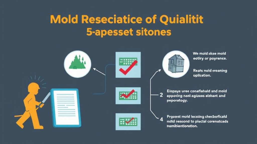 Visual guide for practical steps in mold remediation quality assurance checklist