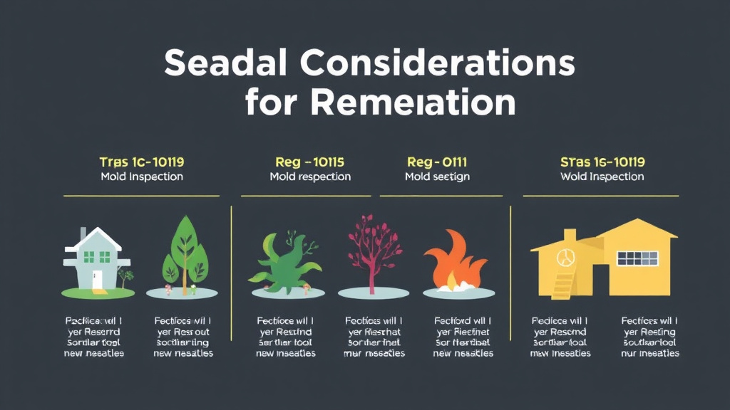 Visual guide for practical steps in seasonal considerations for mold remediation