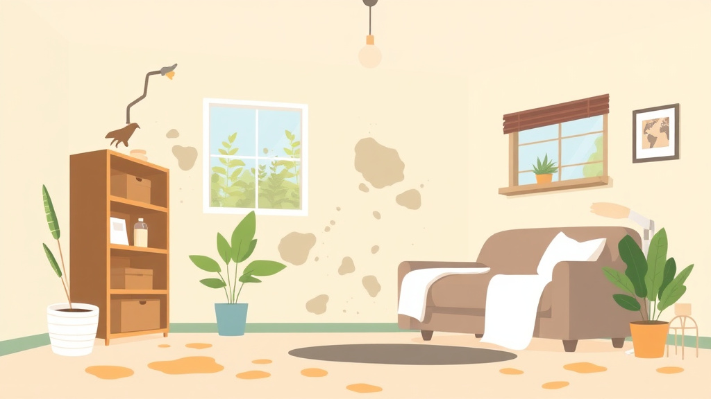 Illustration showing key concepts related to small area mold remediation protocol (under 10 sq ft)