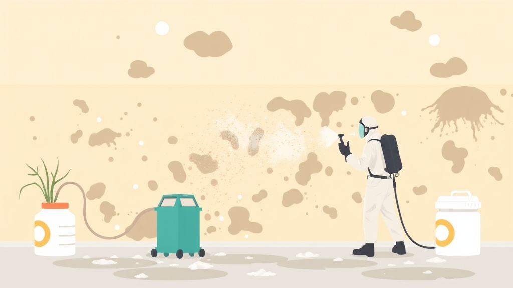 Illustration showing key concepts related to soda blasting for mold remediation
