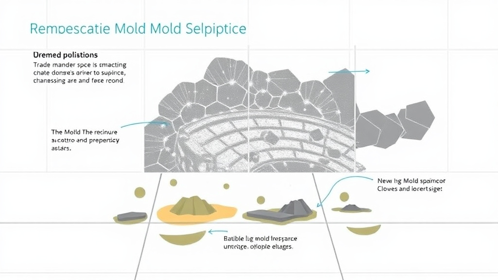 Visual guide for practical steps in tile surface mold remediation