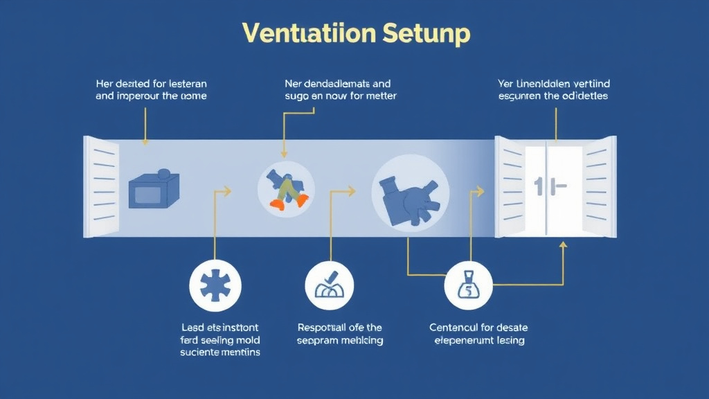 Visual guide for practical steps in ventilation setup for mold remediation