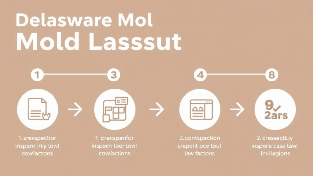 Action-oriented illustration showing how to apply delaware Mold Lawsuit Trends and Case Law