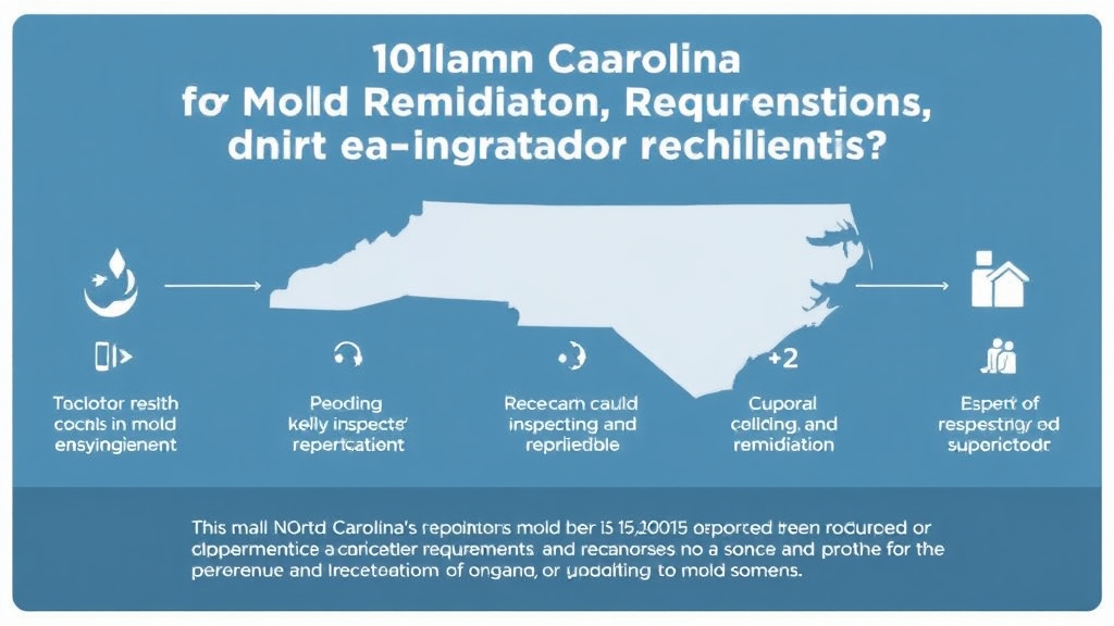 Process flow illustration for putting north Carolina Mold Remediation Requirements for Rental Properties into action