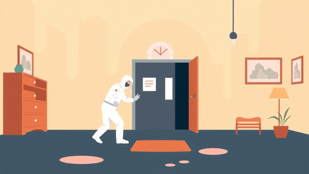 Illustration showing key concepts related to after-hours mold emergency protocol