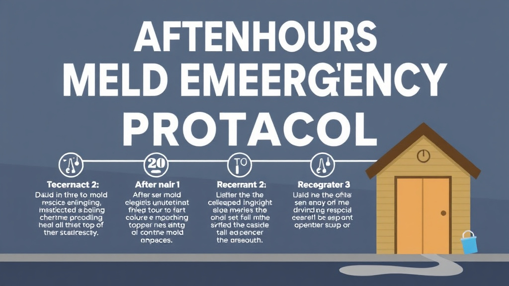 Visual guide for practical steps in after-hours mold emergency protocol