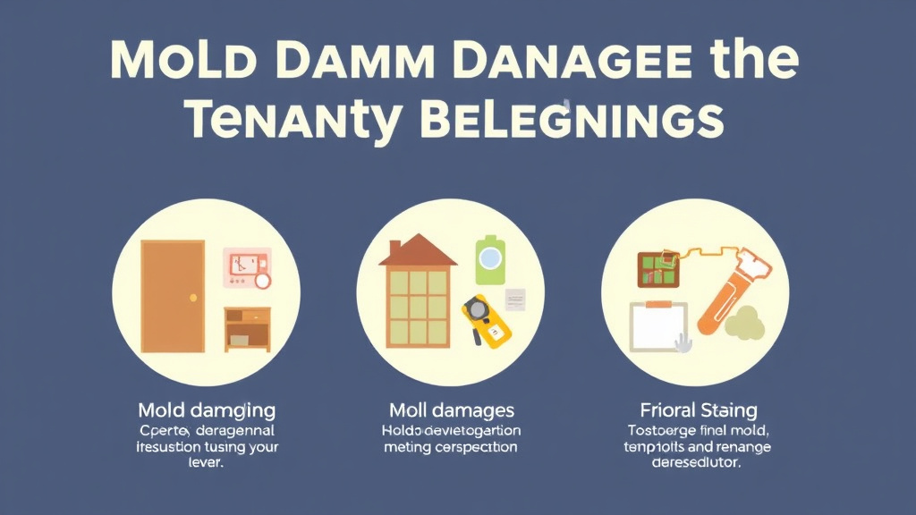 Visual guide for practical steps in communicating about mold damage to tenant belongings