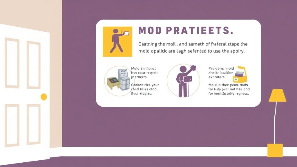 Visual guide for practical steps in mold and child safety notice for tenants