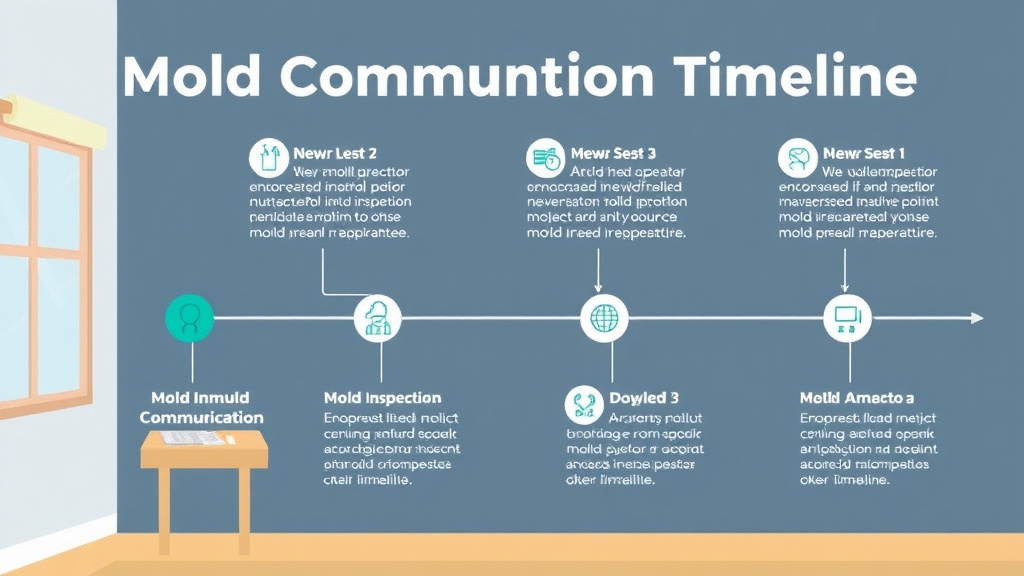 Visual guide for practical steps in mold communication timeline for landlords