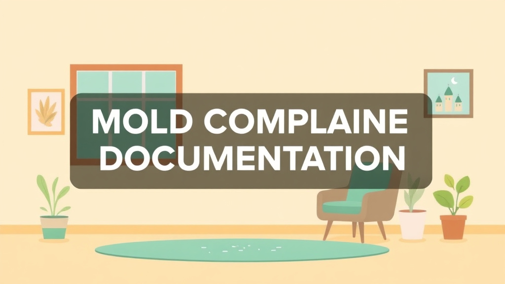 Illustration showing key concepts related to mold complaint documentation checklist for landlords