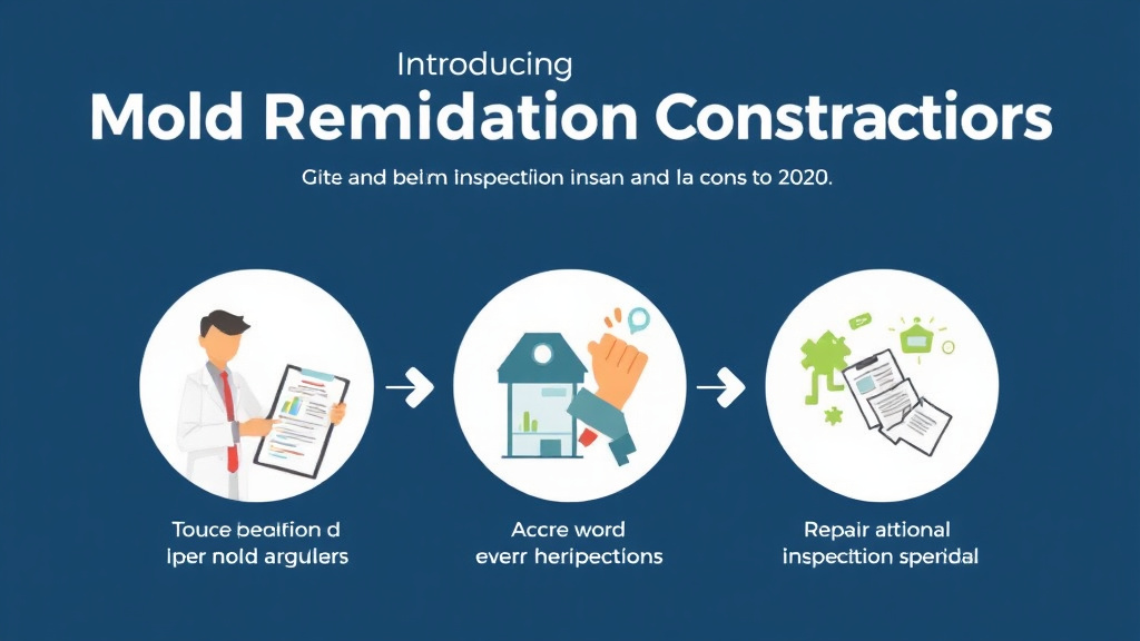 Visual guide for practical steps in introducing mold remediation contractors to tenants