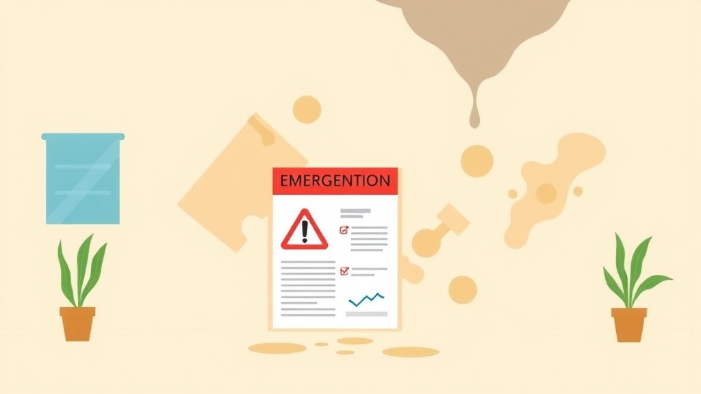Illustration showing key concepts related to emergency mold notification template