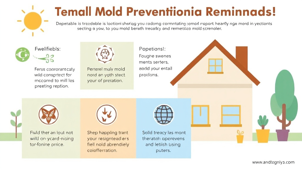Visual guide for practical steps in seasonal mold prevention reminder for tenants