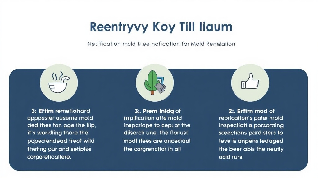 Visual guide for practical steps in re-entry notification after mold remediation
