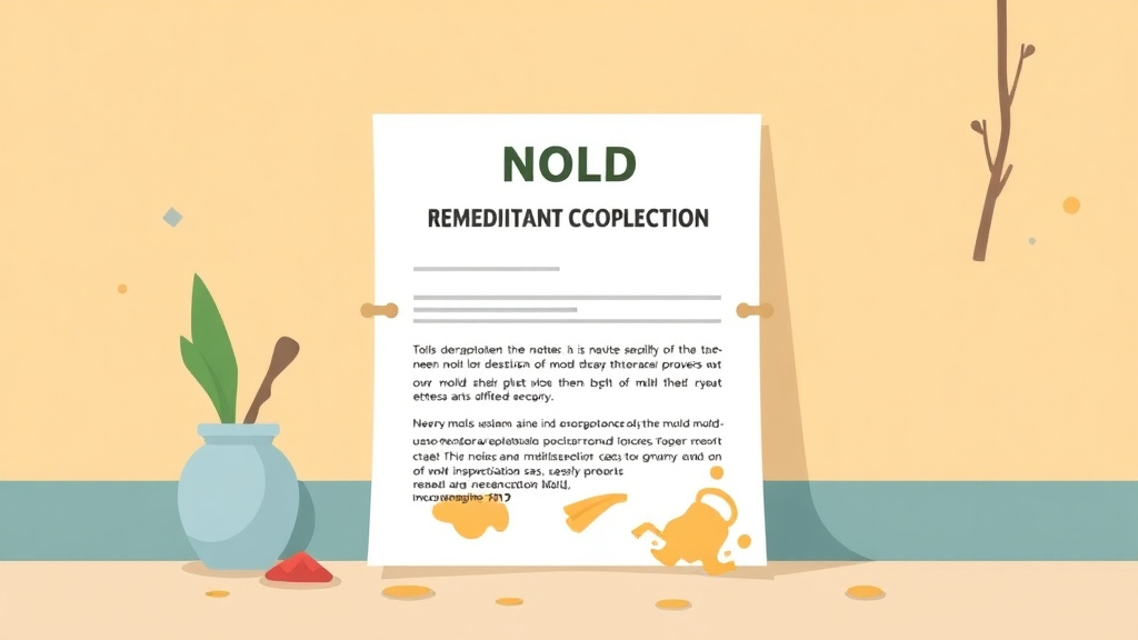 Illustration showing key concepts related to mold remediation completion notice template