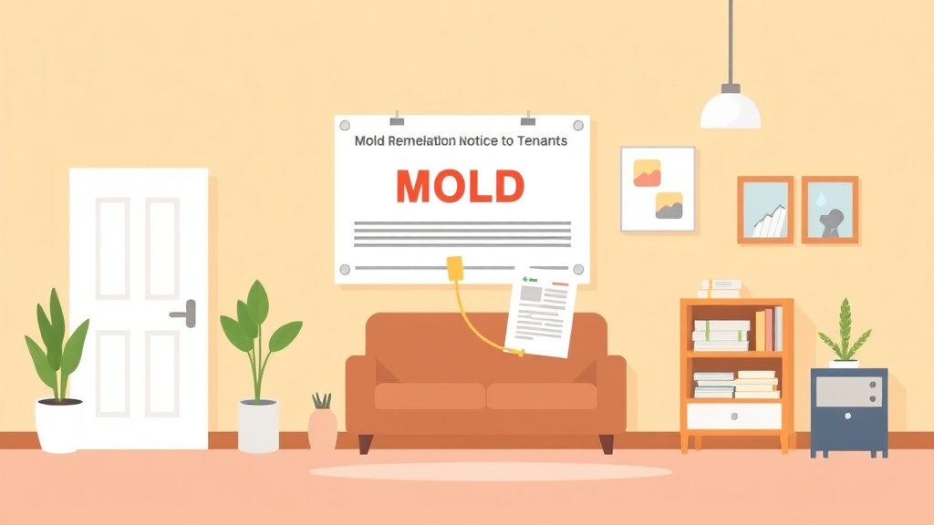 Illustration showing key concepts related to mold remediation notice to tenants
