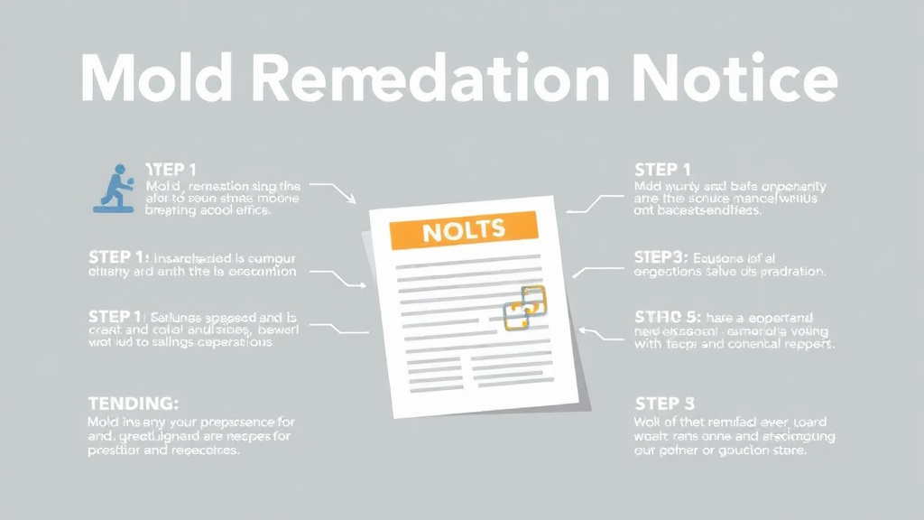 Visual guide for practical steps in mold remediation notice to tenants