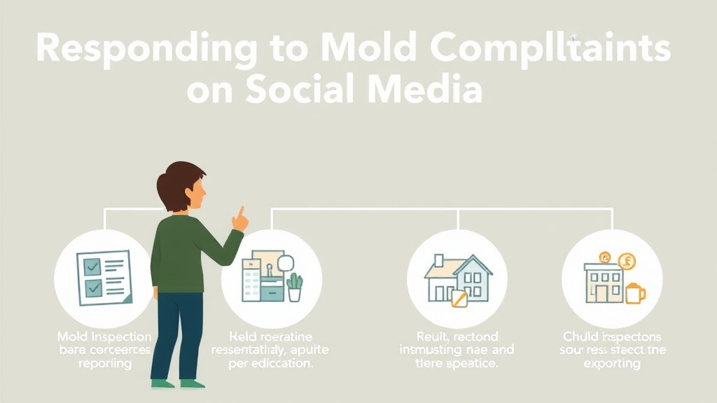 Visual guide for practical steps in responding to mold complaints on social media