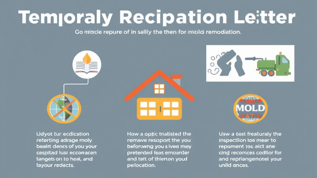 Visual guide for practical steps in temporary relocation letter for mold remediation